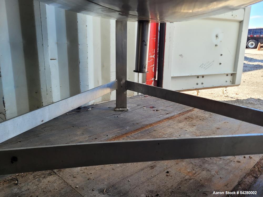 Used 200 Gallon Stainless Steel Vertical Mix Tank – Propeller Agitated, Leg Moun