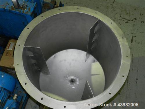 Used Val-Fab Tank, 150 Gallon, 316L Stainless Steel, Vertical. 36” Diameter x 31” straight side, flat bolt on top, dished bottom. Top entering Cheminner agitator with mechanical seal. Approximate 1” ...