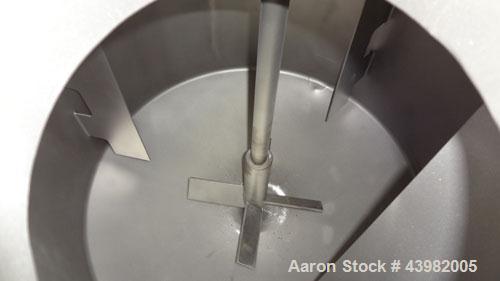 Used Val-Fab Tank, 150 Gallon, 316L Stainless Steel, Vertical. 36” Diameter x 31” straight side, flat bolt on top, dished bottom. Top entering Cheminner agitator with mechanical seal. Approximate 1” ...