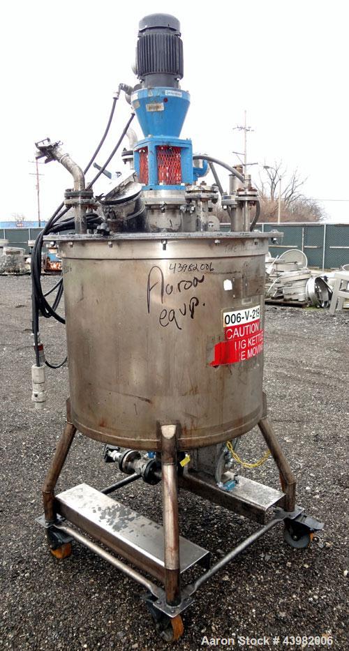 Used- Val-Fab Tank, 150 Gallon, 316L Stainless Steel, Vertical. 36" Diameter x 31" straight side, flat bolt on top, dished b...