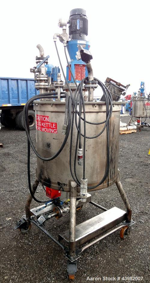 Used- Val-Fab Tank, 150 Gallon, 316L Stainless Steel, Vertical. 36” Diameter x 31” straight side, flat bolt on top, dished b...