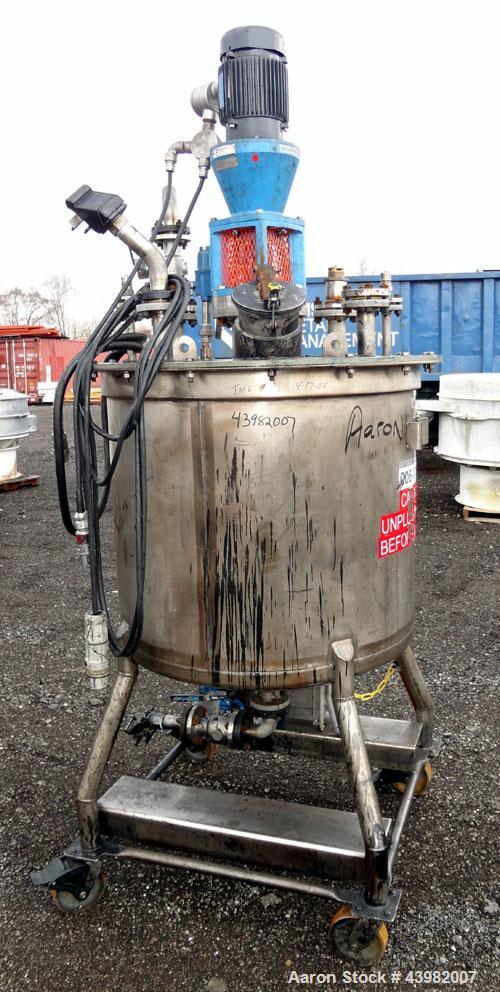 Used- Val-Fab Tank, 150 Gallon, 316L Stainless Steel, Vertical. 36” Diameter x 31” straight side, flat bolt on top, dished b...