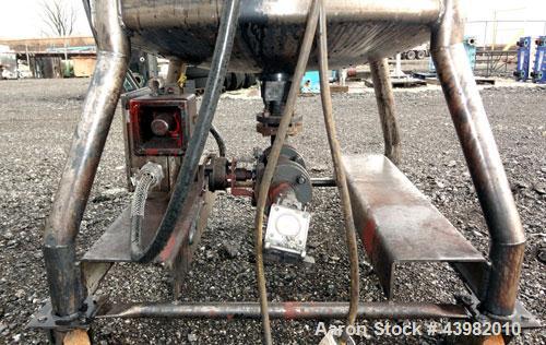 Used Val-Fab Tank, 150 Gallon, 316L Stainless Steel, Vertical. 36" Diameter x 31" straight side, flat bolt on top, dished bottom. Top entering Cheminner agitator with mechanical seal. Approximate 1" ...