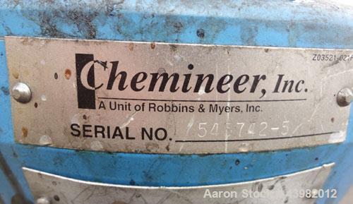 Used Val-Fab Tank, 150 Gallon, 316L Stainless Steel, Vertical. 36" Diameter x 31" straight side, flat bolt on top, dished bottom. Top entering Cheminner agitator with mechanical seal. Approximate 1" ...