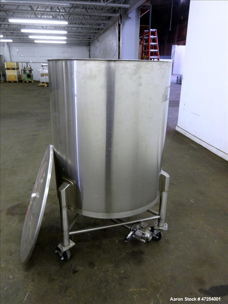 Used Valley Stainless Tank, Approximate 125 Gallons, 304 Stainless Steel, Verti