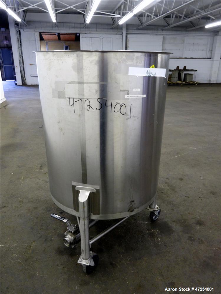 Used Valley Stainless Tank, Approximate 125 Gallons, 304 Stainless Steel, Verti