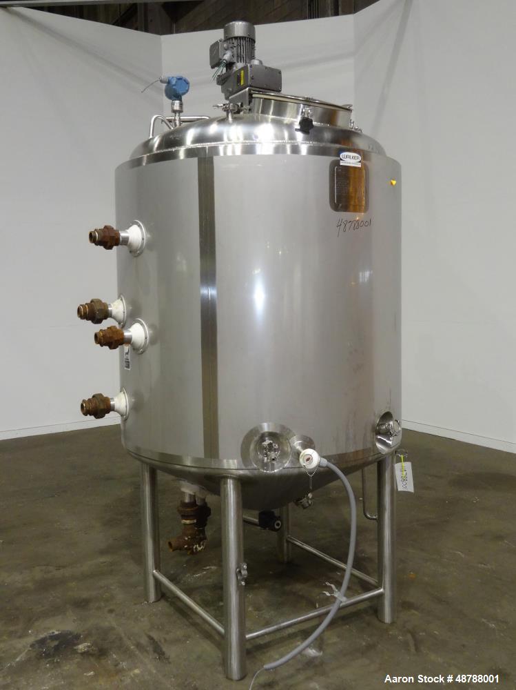 Used Walker Stainless Jacketed Tank, Model PZ-CB-PV, Approximately 350 Gallon,