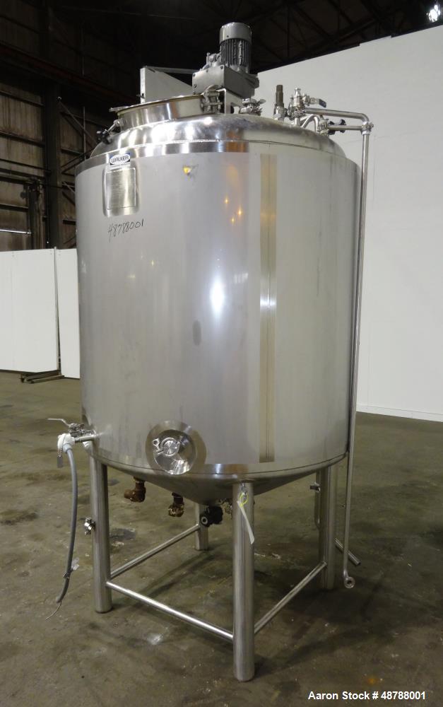 Used Walker Stainless Jacketed Tank, Model PZ-CB-PV, Approximately 350 Gallon,