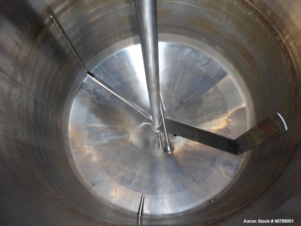 Used Walker Stainless Jacketed Tank, Model PZ-CB-PV, Approximately 350 Gallon,
