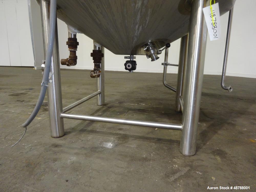 Used Walker Stainless Jacketed Tank, Model PZ-CB-PV, Approximately 350 Gallon,