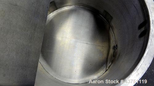 Used Water Cooling Corporation Tank, 60 Gallons, 304 Stainless Steel, Vertical. Approximately 30-1/2" diameter x 21" straight side.  Flat top with a bolt-on hinged cover, 6" sloped bottom.  2" Tri-cl...