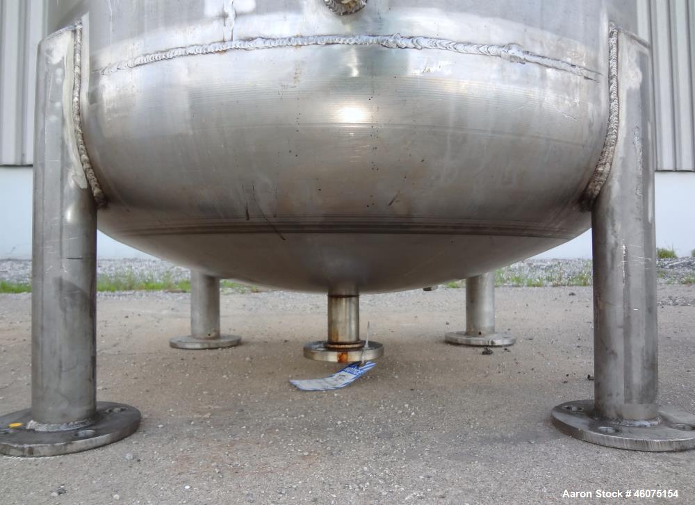 Used Watson Metal Masters Pressure Tank, 250 Gallon, 316L Stainless Steel, Vertical. 39.25" Diameter x 42" straight side, dished top & bottom. Internal rated 80 psi at -20 to 300 degrees F. Off cente...