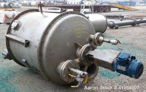 Used Whiting Metals Tank, 400 Gallon, 316 stainless steel, vertical. 48" diameter x 48" straight side, dished top and bottom, vessel rated to 150 deg F. Top entering Philadelphia agitator, model PMV-...