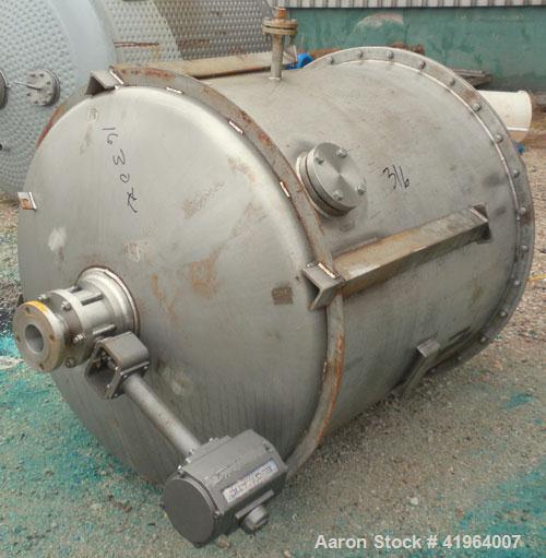 Used- Whiting Metals Tank, 400 Gallon, 316 stainless steel, vertical. 48" diameter x 48" straight side, dished top and botto...