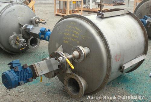Used Whiting Metals Tank, 400 Gallon, 316 stainless steel, vertical. 48" diameter x 48" straight side, dished top and bottom, vessel rated to 150 deg F. Top entering Philadelphia agitator, model PMV-...