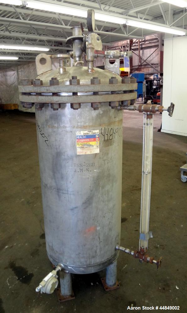 Used 100 Gallon Stainless Steel Whiting Metals Pressure Tank