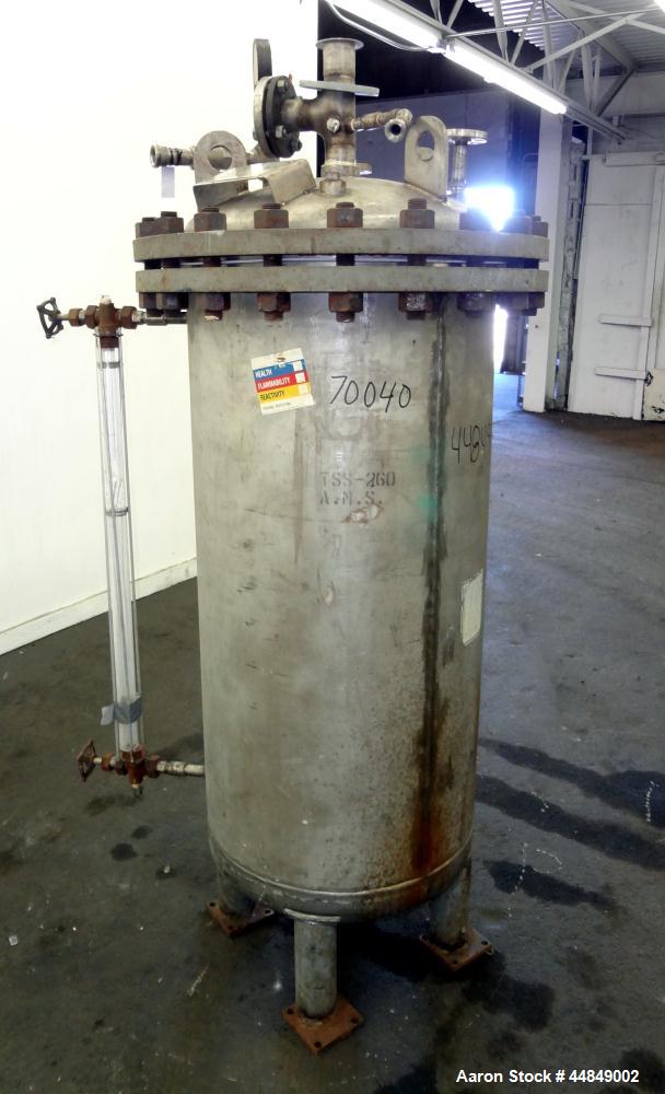 Used 100 Gallon Stainless Steel Whiting Metals Pressure Tank