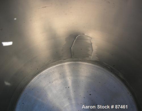 Used Will Flow Pressure Tank, 60 Gallon, 304 Stainless Steel, Vertical. 24" Diameter x 27" straight side, dish top and bottom. Internal rated 25 psi at 100 deg F. Openings: top (2) 5/8" NPT, 6"; 5/8"...