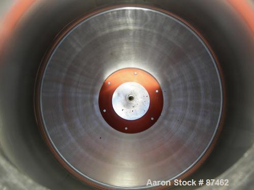 Used Will Flow Pressure Tank, 60 Gallon, 304 Stainless Steel, Vertical. 24" Diameter x 27" straight side, dish top and bottom. Internal rated 25 psi at 100 deg F. Openings: top (2) 5/8" NPT, 6"; 5/8"...