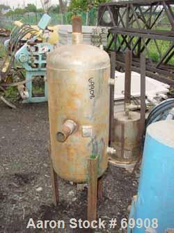 USED: Wood Industries pressure tank, 25 gallon, stainless steel, vertical. 16" diameter x 28" straight side, dish top and bo...