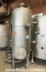 Used-Tank, Approximate 250 Gallon, Stainless Steel, Vertical. Approximate 30" diameter x 77" straight side, dished top & bot...