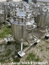 Used- Precision Stainless 103 Liter / 27.2 Gallon Jacketed Tank, 316L Stainless Steel, Vertical. Approximate 20" diameter x ...