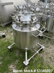 Used- Precision Stainless 103 Liter / 27.2 Gallon Jacketed Tank, 316L Stainless Steel, Vertical. Approximate 20" diameter x ...