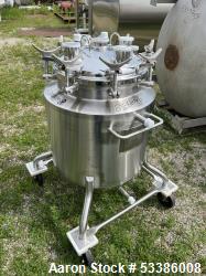 Used- Precision Stainless 103 Liter / 27.2 Gallon Jacketed Tank, 316L Stainless Steel, Vertical. Approximate 20" diameter x ...