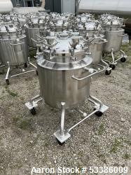 Used- Stainless Steel 120 Liter / 31.7 Gallon Jacketed Tank, Stainless Steel, Vertical. Approximate 20" diameter x 24" strai...