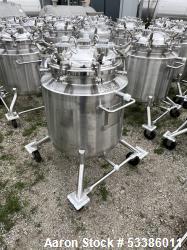 Used- Precision Stainless 103 Liter / 27.2 Gallon Jacketed Tank, 316L Stainless Steel, Vertical. Approximate 20" diameter x ...