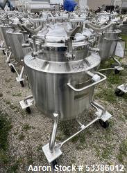 Used- Precision Stainless 103 Liter / 27.2 Gallon Jacketed Tank, 316L Stainless Steel, Vertical. Approximate 20" diameter x ...