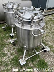 Used- Stainless Steel 120 Liter / 31.7 Gallon Jacketed Tank, Stainless Steel, Vertical. Approximate 20" diameter x 24" strai...