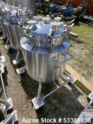 Used- Stainless Steel 120 Liter / 31.7 Gallon Jacketed Tank, Stainless Steel, Vertical. Approximate 20" diameter x 24" strai...