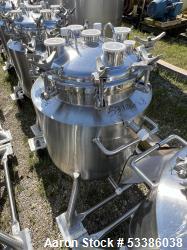 Used- Stainless Steel 120 Liter / 31.7 Gallon Jacketed Tank, Stainless Steel, Vertical. Approximate 20" diameter x 24" strai...