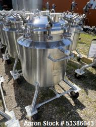 Used- Stainless Steel 120 Liter / 31.7 Gallon Jacketed Tank, Stainless Steel, Vertical. Approximate 20" diameter x 24" strai...