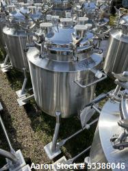 Used- Stainless Steel 120 Liter / 31.7 Gallon Jacketed Tank, Stainless Steel, Vertical. Approximate 20" diameter x 24" strai...