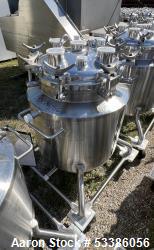 Used- Stainless Steel 120 Liter / 31.7 Gallon Jacketed Tank, Stainless Steel, Vertical. Approximate 20" diameter x 24" strai...