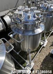 Used- Stainless Steel 120 Liter / 31.7 Gallon Jacketed Tank, Stainless Steel, Vertical. Approximate 20" diameter x 24" strai...