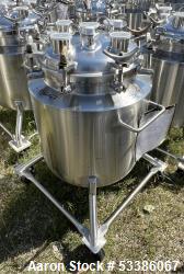 Used- Stainless Steel 120 Liter / 31.7 Gallon Jacketed Tank, Stainless Steel, Vertical. Approximate 20" diameter x 24" strai...