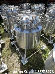 Used- Stainless Steel 120 Liter / 31.7 Gallon Jacketed Tank, Stainless Steel, Vertical. Approximate 20" diameter x 24" strai...