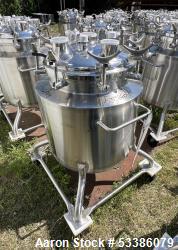 Used- Stainless Steel 120 Liter / 31.7 Gallon Jacketed Tank, Stainless Steel, Vertical. Approximate 20" diameter x 24" strai...