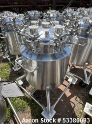 Used- Stainless Steel 120 Liter / 31.7 Gallon Jacketed Tank, Stainless Steel, Vertical. Approximate 20" diameter x 24" strai...