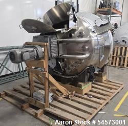 Unused JBF 360 Gallon Stainless Steel Dual-Drive Jacketed Kettle, 316L stainless steel product contact, ASME U-stamped insul...