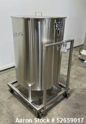  Stainless Steel Tank, Approximate 140 Gallon, Vertical. Approximate 32" diameter x 40" straight sid...
