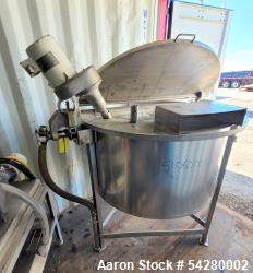 Used 200 Gallon Stainless Steel Vertical Mix Tank – Propeller Agitated, Leg Moun