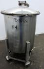 Used Tank, 100 Gallon, 304 Stainless Steel, Vertical.  30
