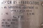 Used Acme Industrial Pressure Tank, 44 gallon, stainless steel, vertical. Approximately 18