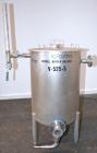 Used Tank, 110 Gallon, 304 Stainless Steel, Vertical. 30 Diameter x 36 straight side. Flat open top with a 1 piece cover, sloped bottom. Openings side 2 tri-clamp, 3 tri-clamp, 4 tri-clamp, 4 side bo...