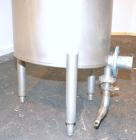 Used Tank, 110 Gallon, 304 Stainless Steel, Vertical. 30 Diameter x 36 straight side. Flat open top with a 1 piece cover, sloped bottom. Openings side 2 tri-clamp, 3 tri-clamp, 4 tri-clamp, 4 side bo...
