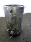 Used Tank, Approximate 50 Gallon, 304 Stainless Steel, Jacketed, Vertical. 24
